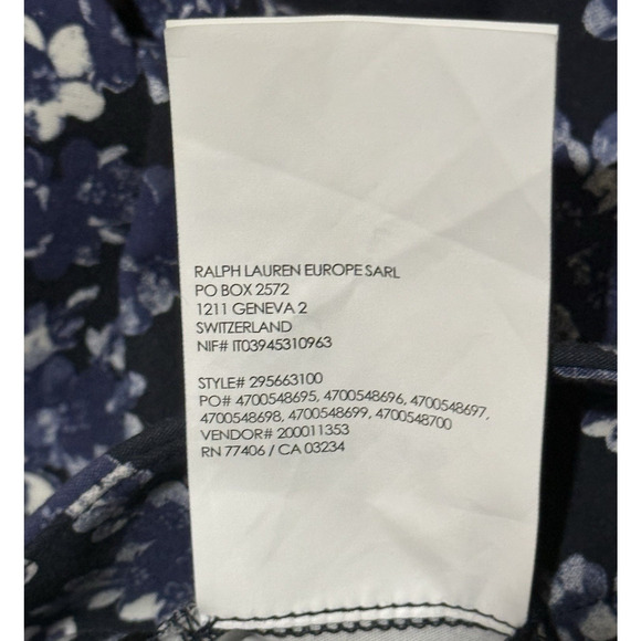 Club Monaco Blue & White Floral Print Pant Trouser Ankle Cropped Women Sz 10 - Picture 10 of 10